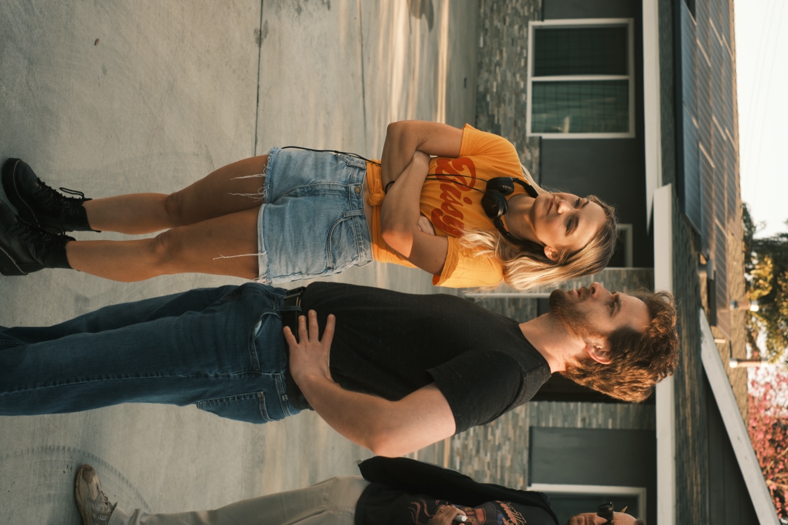 Alex Geffen and Cass Huckabay on set