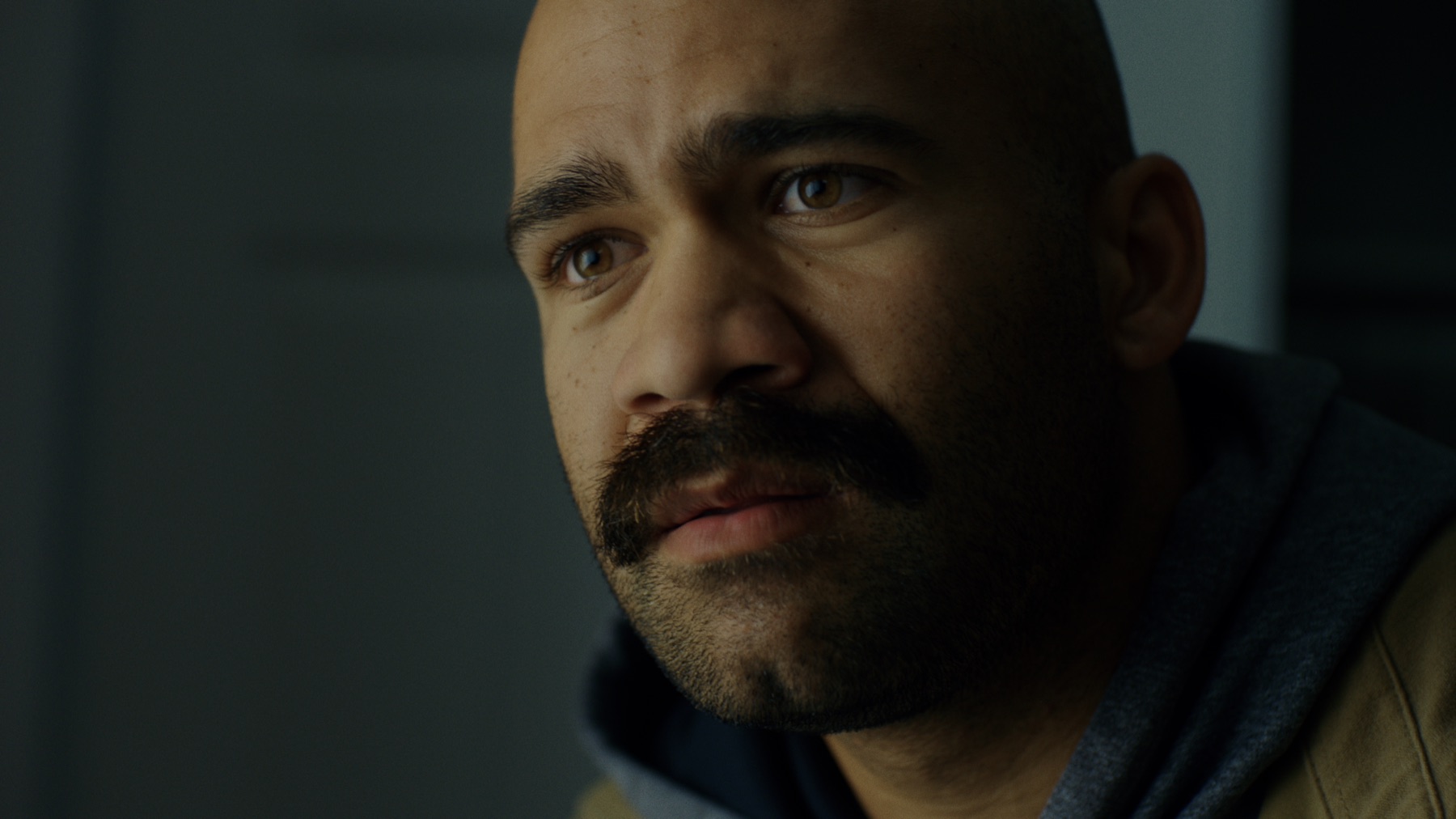 Close-up of Eric by the crib